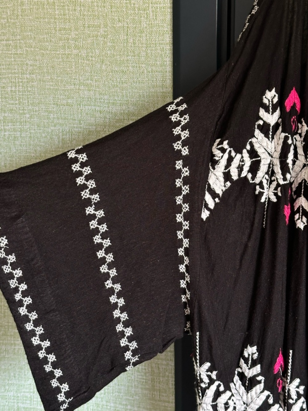 Free People New World Embroidered Cold Shoulder Airy Flowy Boho Top, Size S - Picture 4 of 11